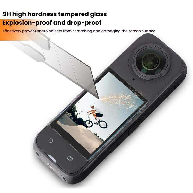 For Insta360 X5 / X4 Sunnylife Curved Tempered Film HD Anti-Explosion Anti-Drop Scratch Protectiv...