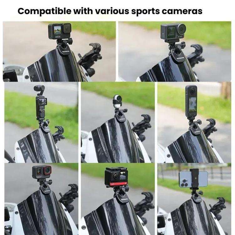 Sunnylife ZJ846 Sports Camera Universal Mount Motorcycle Windshield Clip(Black)