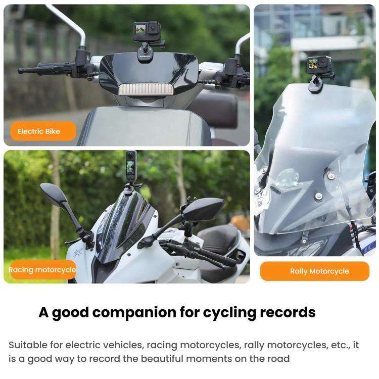 Sunnylife ZJ846 Sports Camera Universal Mount Motorcycle Windshield Clip(Black)
