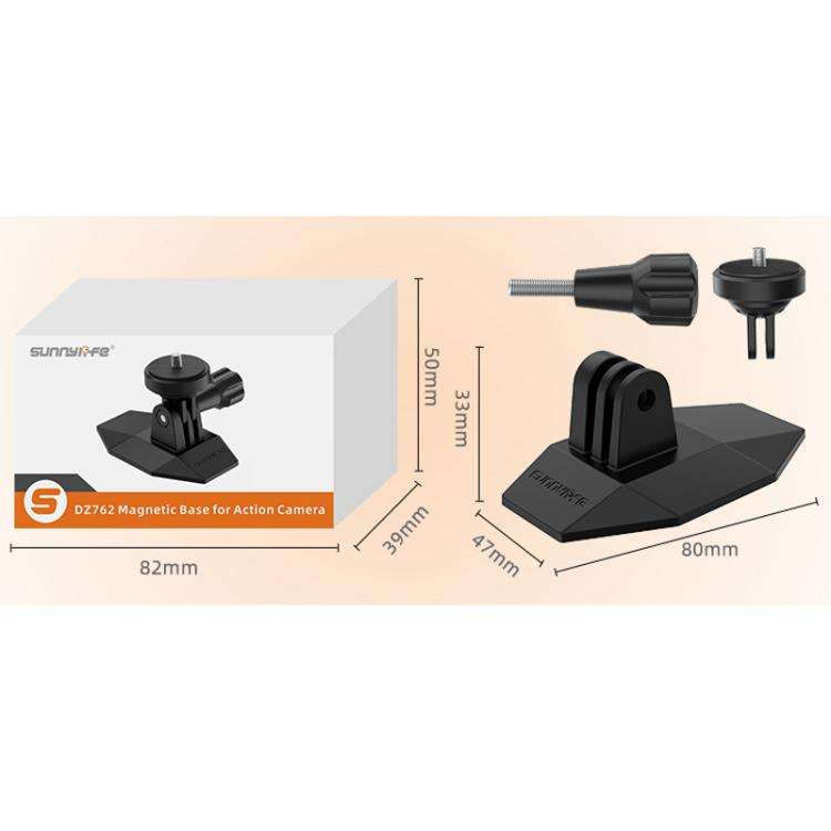Sunnylife DZ762 Sports Camera Magnetic Dock Expansion Adapter Bracket(Black)