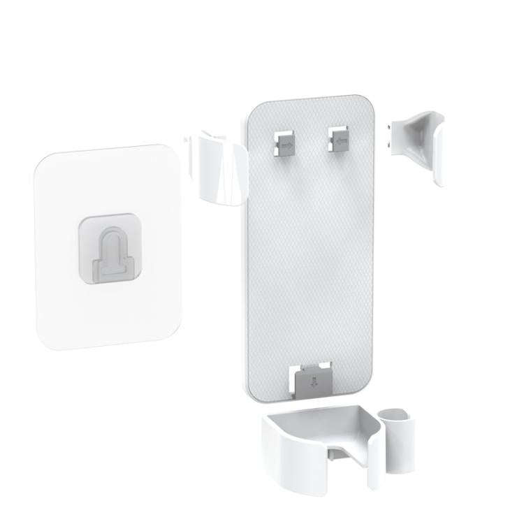 Bathroom Wall-Mounted Curling Iron Organizer Holder with Adjustable Clamps Built-In Cord Wrap(White)