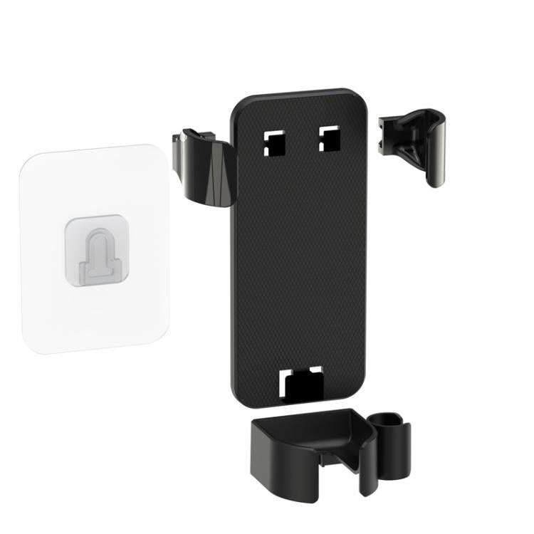 Bathroom Wall-Mounted Curling Iron Organizer Holder with Adjustable Clamps Built-In Cord Wrap(Black)