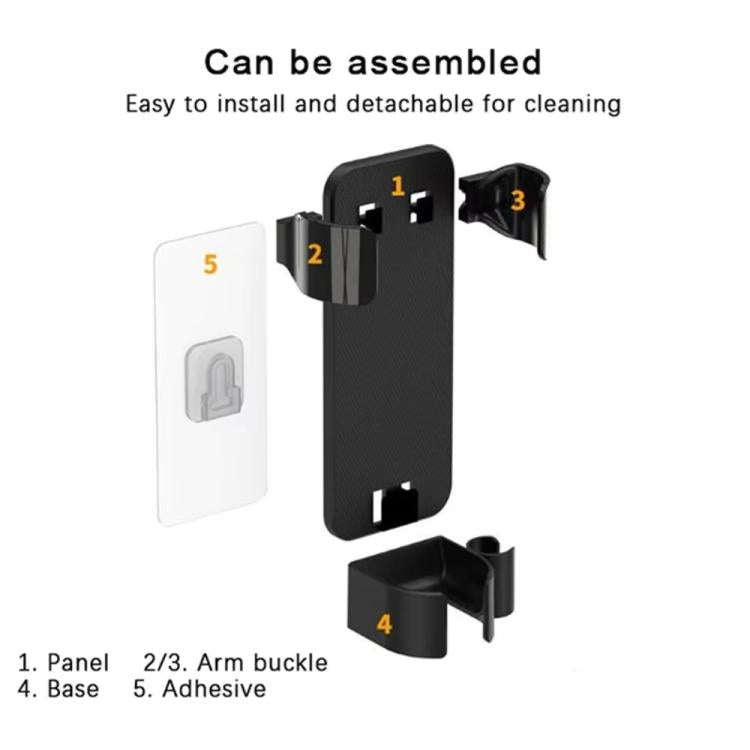Bathroom Wall-Mounted Curling Iron Organizer Holder with Adjustable Clamps Built-In Cord Wrap(Black)