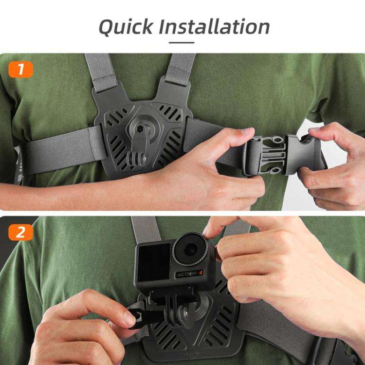 Sunnylife XD742 360 Degree Universal Sports Camera Chest Strap Mount(Gray)