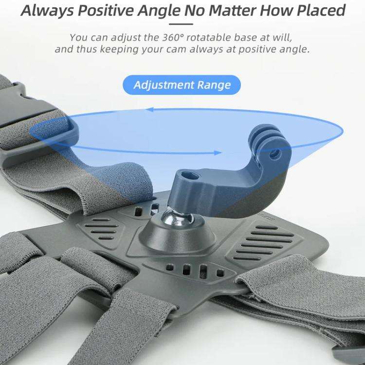 Sunnylife XD742 360 Degree Universal Sports Camera Chest Strap Mount(Gray)