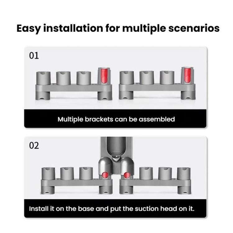 For Dyson V10 Slim Vacuum Cleaner Wall Mount Storage Rack Accessory Holder Holds Up to 10 Attachm...
