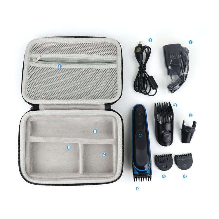 EVA Storage Bag For Braun MGK3020 / MGK3060 / MGK3080 Beard Trimmer and Hair Clipper 22 x 16 x 7cm