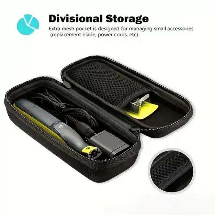 For Philips OneBlade Shaver EVA Storage Bag Shockproof Travel Case(Black)