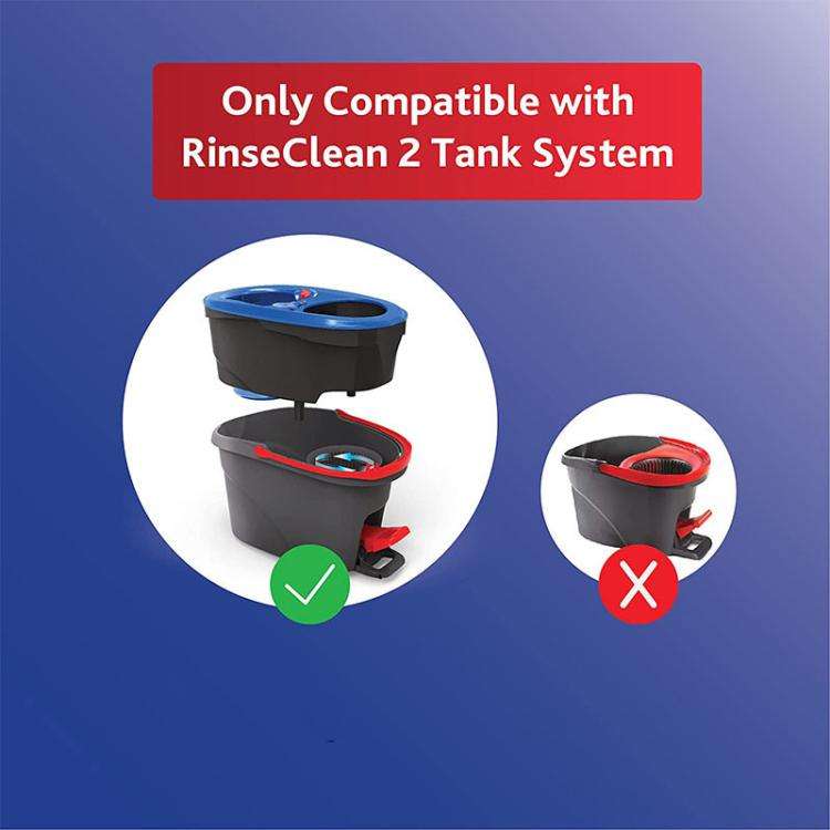 3pcs /Pack Mop Pads For O-Cedar EasyWring RinseClean 2 Tank System(Blue)