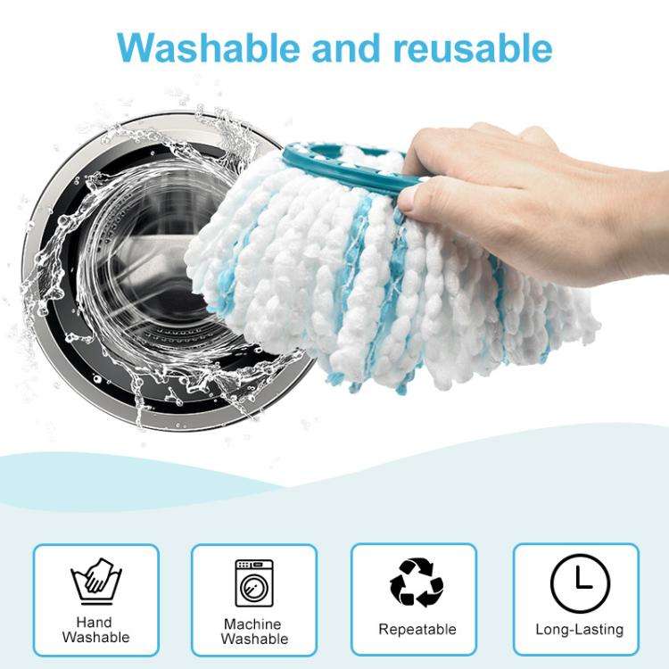 4pcs /Pack Mop Head for Leifheit Twist Mop Super Absorbent Microfiber Replacement(Green White)