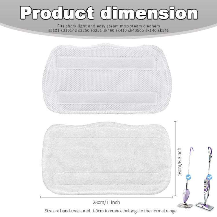 3pcs /Pack Microfiber Pads For Shark S3101 Steam Mop Replacement Mop Head Covers(White)