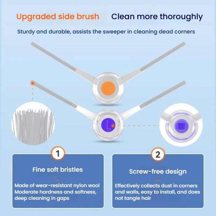 For NARWAL Xiaoyao 001 Max 1pair Side Brushes Sweeping Robot Accessories