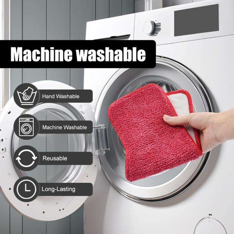 2pcs /Pack Mop Cloths Rag For Schenley Steam Mop Replacement Microfiber Pads(Red)