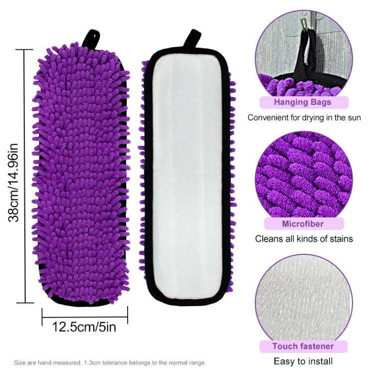 2pcs /Pack Chenille Microfiber Mop Pads For Swiffer PowerMop Replacement(Purple)