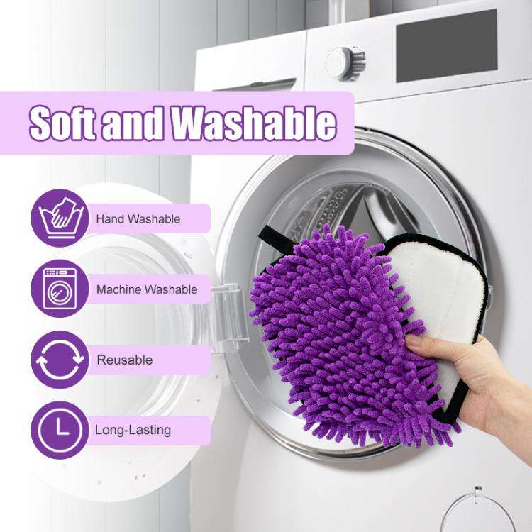 2pcs /Pack Chenille Microfiber Mop Pads For Swiffer PowerMop Replacement(Purple)