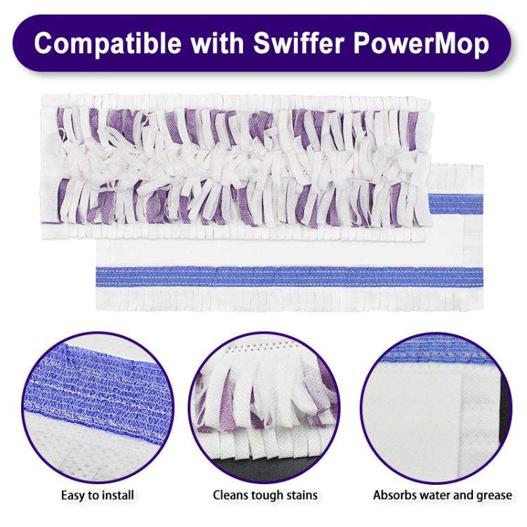 2pcs /Pack Disposable Mop Pad Refills For Swiffer PowerMop Floor Cleaning Replacement(Purple)