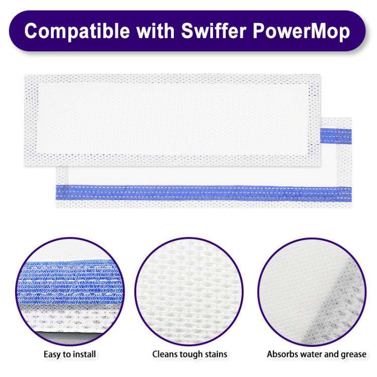 2pcs /Pack Disposable Mop Pad Refills For Swiffer PowerMop Floor Cleaning Replacement(White)