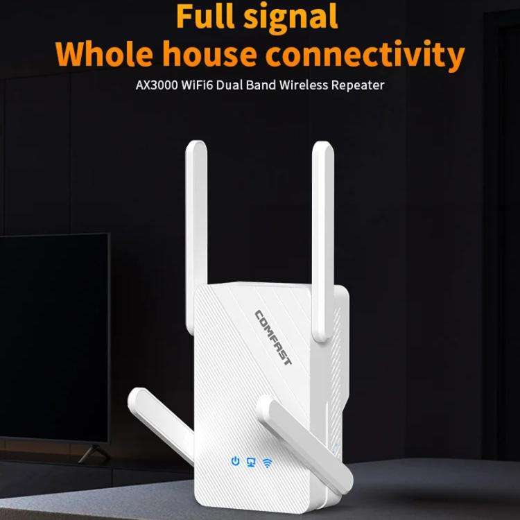 COMFAST CF-XR185 V2 AX3000 WiFi 6 Extender Dual Band Gigabit Wireless Repeater AU Plug