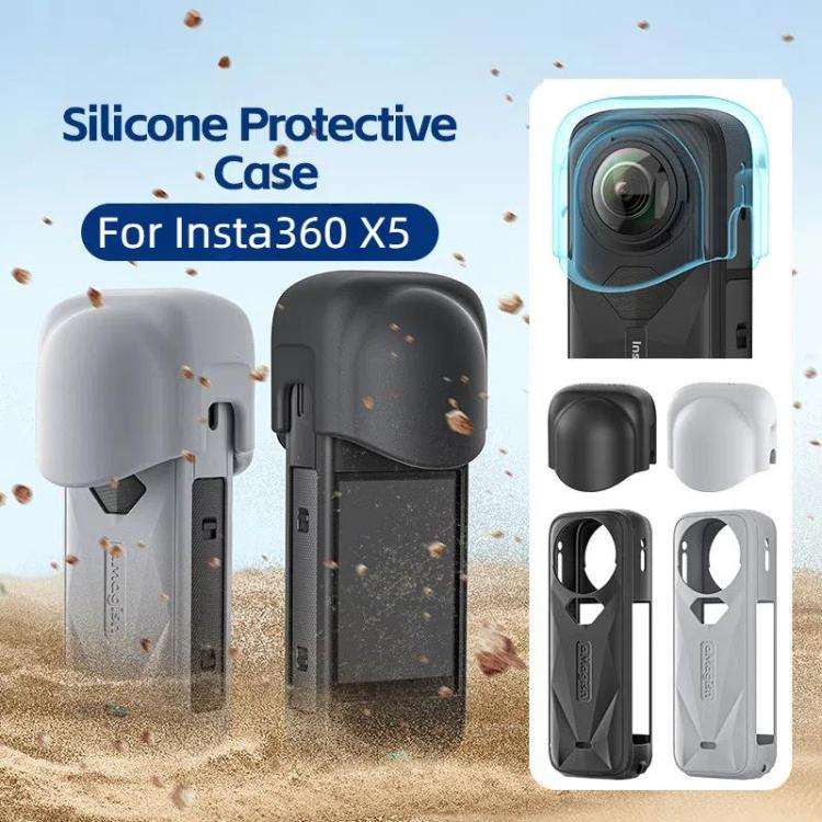 aMagisn Body Case For Insta360 X5 Action Camera Protective Accessories Black