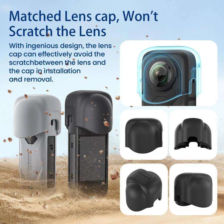 aMagisn Body Case For Insta360 X5 Action Camera Protective Accessories Gray