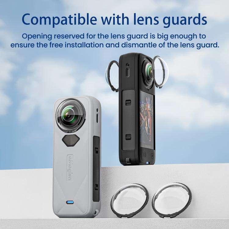 aMagisn Body Case For Insta360 X5 Action Camera Protective Accessories Gray