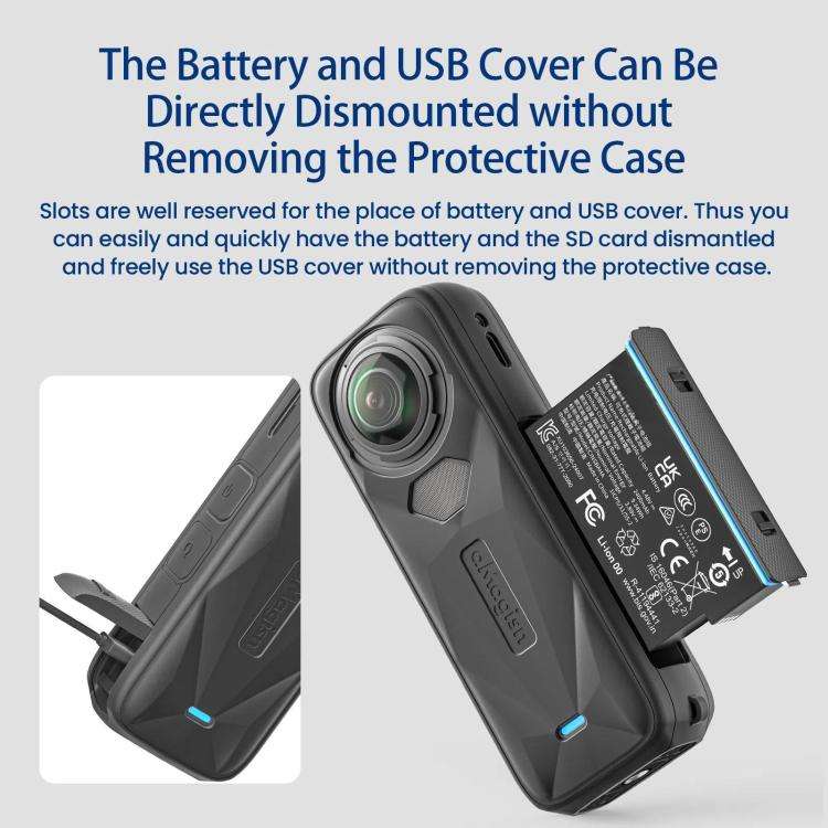 aMagisn Body Case For Insta360 X5 Action Camera Protective Accessories Black