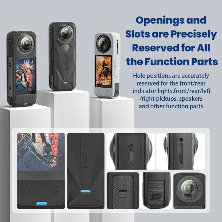 aMagisn Body Case For Insta360 X5 Action Camera Protective Accessories Black
