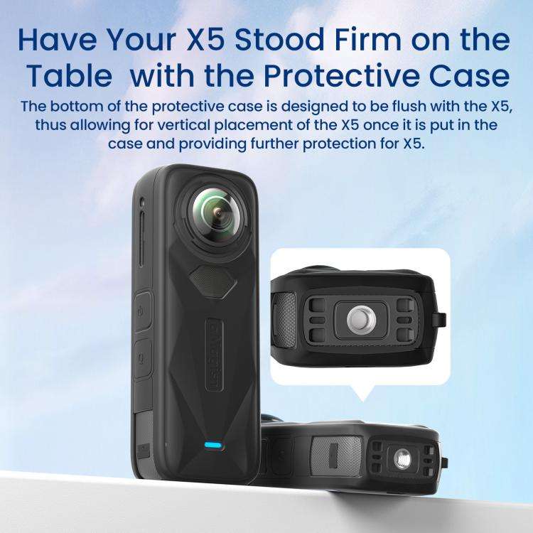 aMagisn Body Case For Insta360 X5 Action Camera Protective Accessories Black