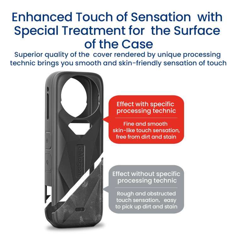aMagisn Body Case For Insta360 X5 Action Camera Protective Accessories Gray