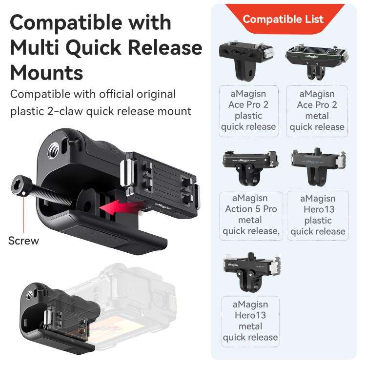 aMagisn Xplorer Grip Kit Street Vlogging Handle For Insta360, DJI Action, and GoPro Hero Series A...