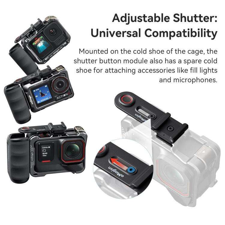 aMagisn Xplorer Grip Kit Street Vlogging Handle For Insta360, DJI Action, and GoPro Hero Series A...