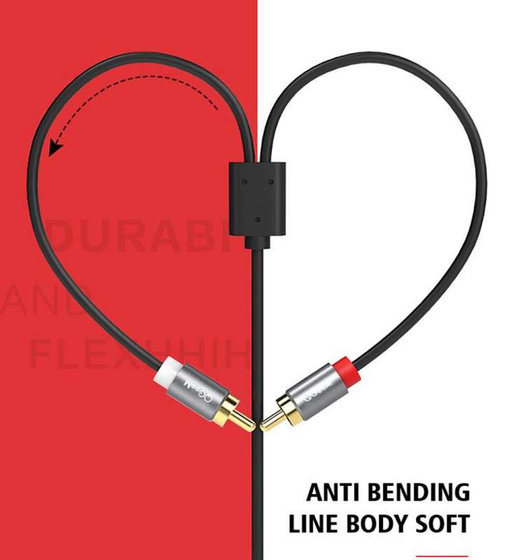 QGeeM 2RCA to 3.5mm Jack Audio Cable Gold-Plated Stereo Aux Cord for Home Theater, DVD Player,Hi-...