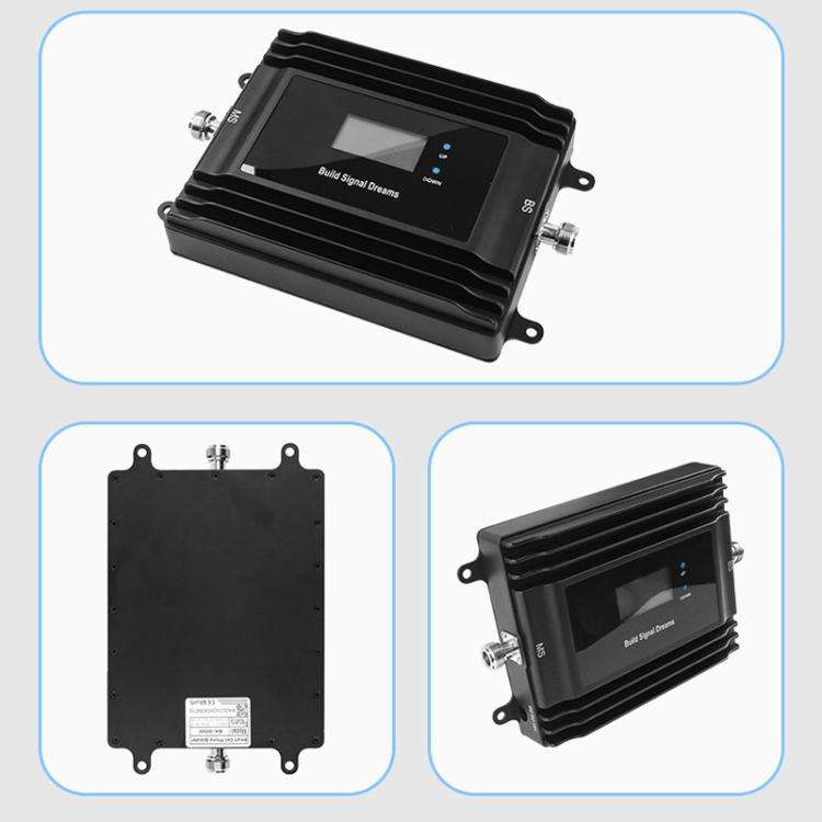 Tri-Band 900/1800/2100MHz Mobile Signal Booster - B1/B3/B8/B20 4G LTE Amplifier(Black)