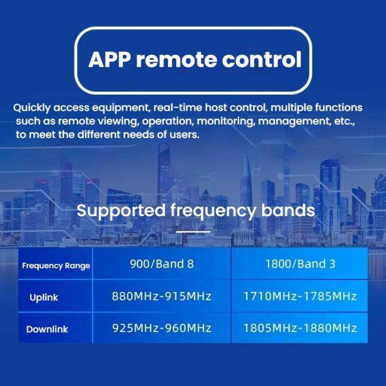 Dual-Band 900/1800MHz 4G LTE Cell Phone Signal Booster with Smart Life APP Remote Control(Black)
