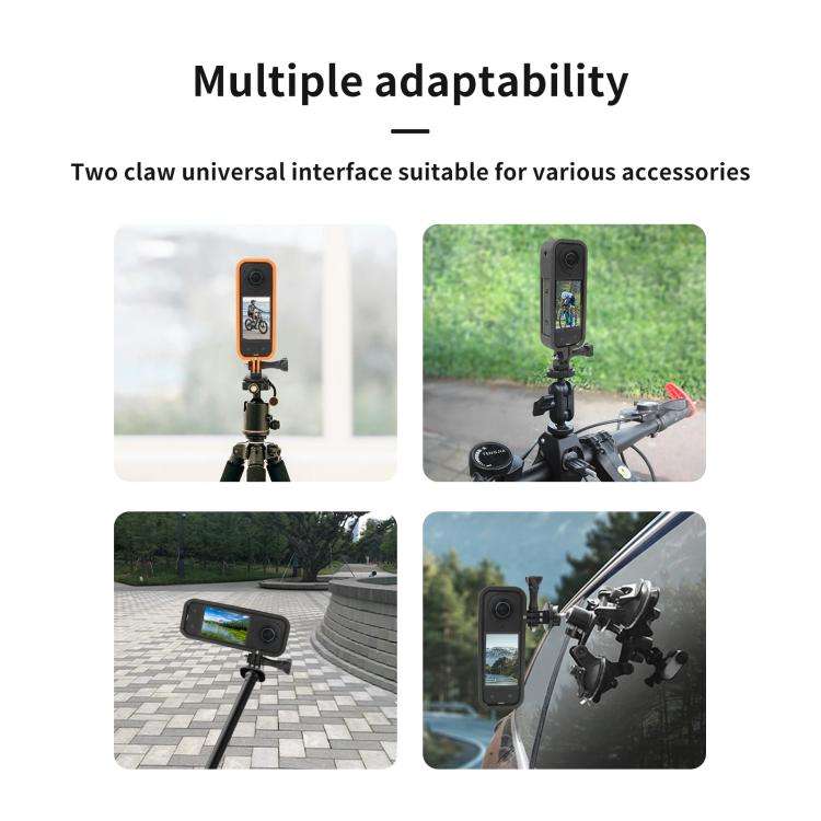 For Insta360 X5 360 Camera CQT Expandable Protective Cage Shockproof Case Vertical Black