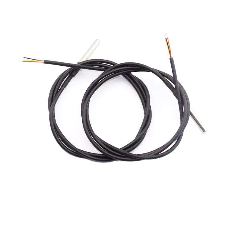 2pcs /Pack DS18B20 Waterproof Temperature Sensor Probe Stainless Steel Encapsulated 1m Cable