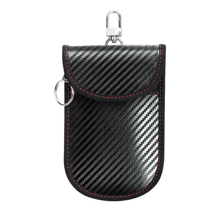 RFID Blocking Car Key Holder Anti-Skimming Carbon Fiber Key Case for Vehicles, Credit Cards & Ele...
