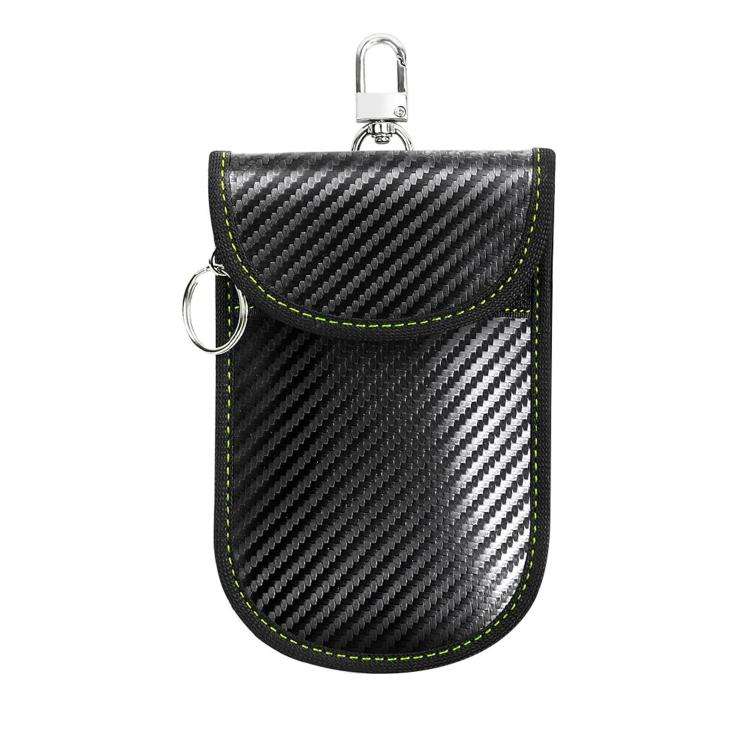 RFID Blocking Car Key Holder Anti-Skimming Carbon Fiber Key Case for Vehicles, Credit Cards & Ele...