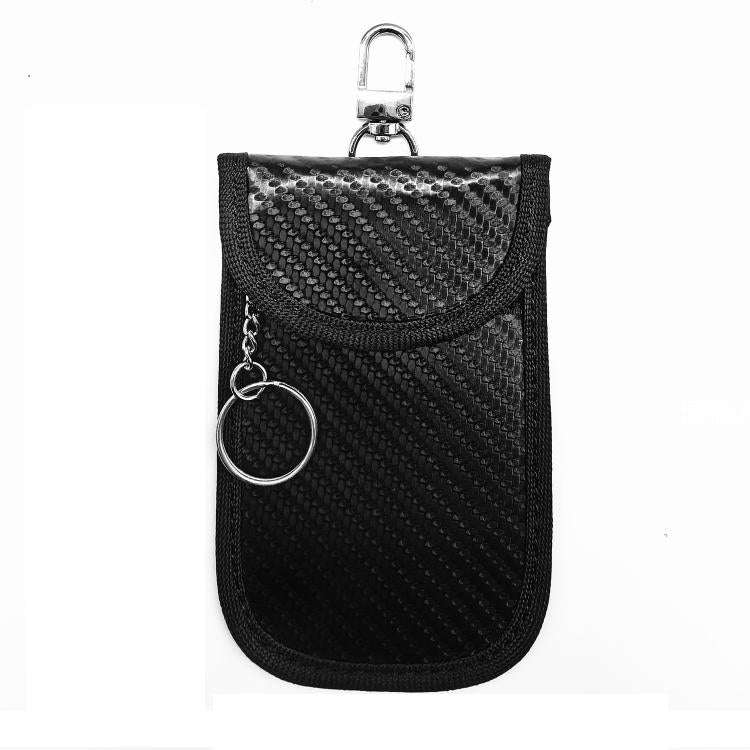 RFID Blocking Car Key Holder Anti-Skimming Carbon Fiber Key Case for Vehicles, Credit Cards & Ele...