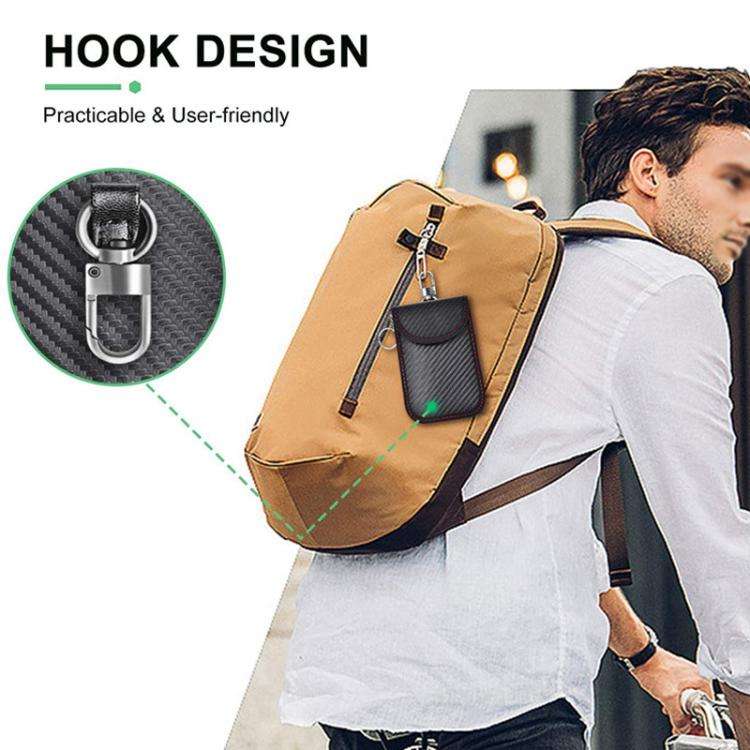 RFID Blocking Car Key Holder Anti-Skimming Carbon Fiber Key Case for Vehicles, Credit Cards & Ele...