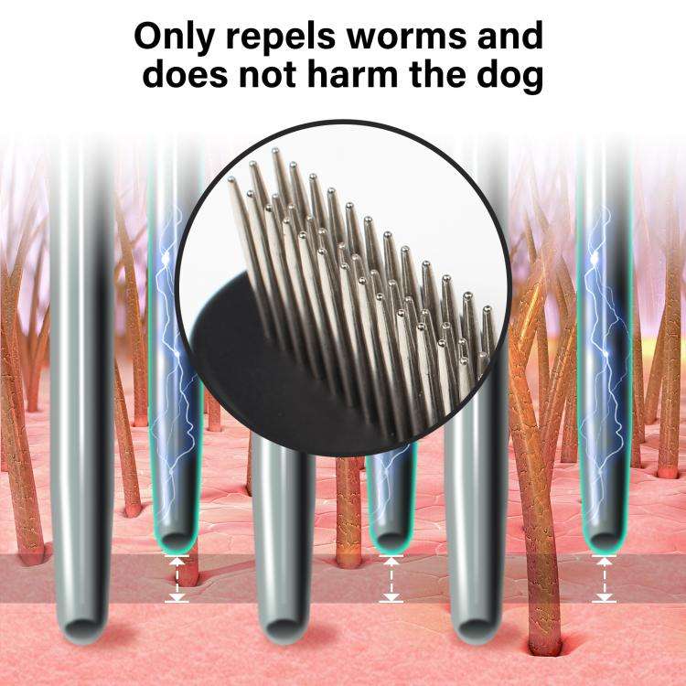 PaiPaitek PD166 Pet Safe Physical Worming Electronic Comb Pet Flea Control Brush(Black)