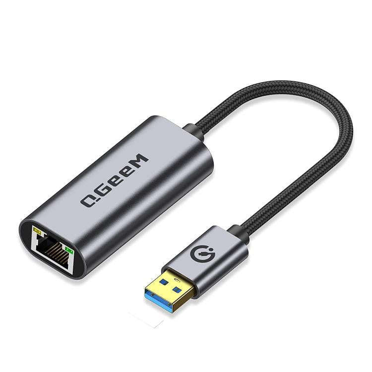 QGeeM  USB-A To RJ45 LAN Converter Gigabit Ethernet Adapter for Laptop, PC, Smartphone, Plug & Pl...