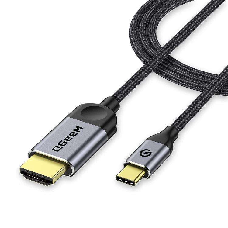 QGeeM USB-C/Type-C To HDMI Cable 4K 30Hz For Screen Mirroring & Extended Display, Cable Length: 1.8m