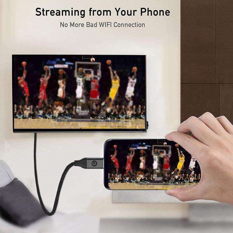 QGeeM USB-C/Type-C To HDMI Cable 4K 30Hz For Screen Mirroring & Extended Display, Cable Length: 1.8m