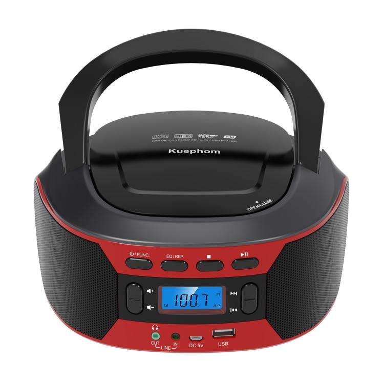 Kuephom W17 Portable Home CD Music Walkman FM Bluetooth Player US Plug