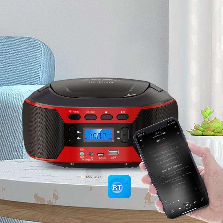 Kuephom W17 Portable Home CD Music Walkman FM Bluetooth Player EU Plug