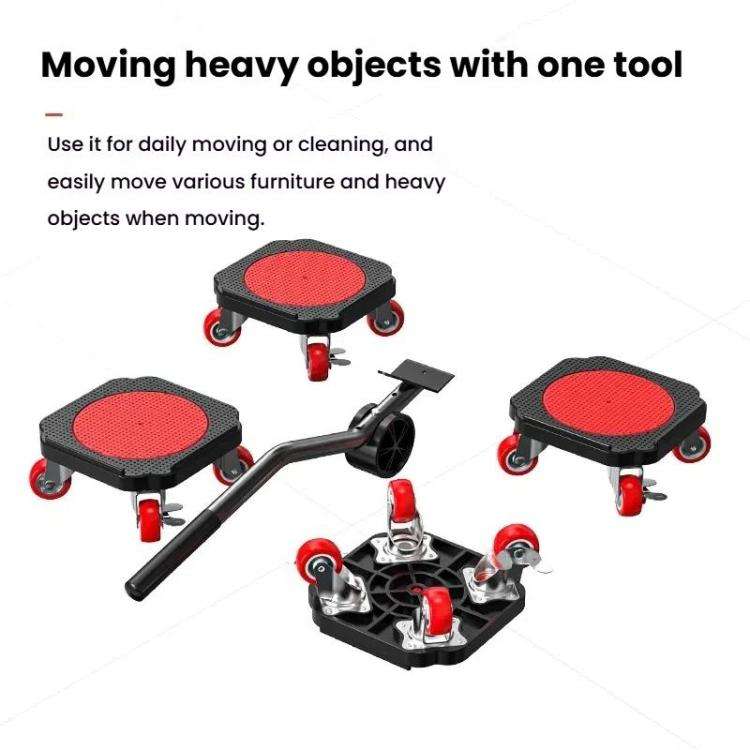 Heavy-Duty Moving Dolly with 360-degree Swivel Wheels & Brake System 3086 lbs Capacity for Furnit...