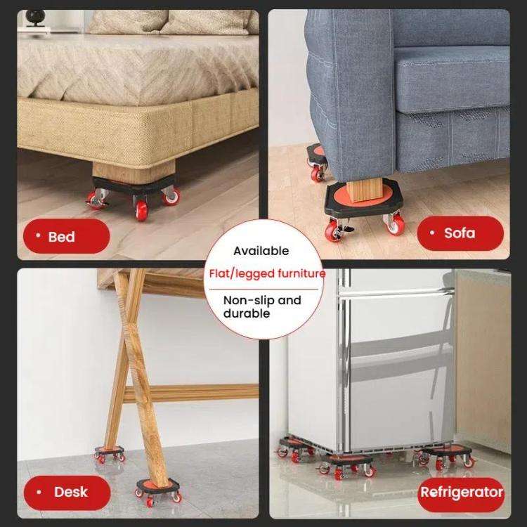 Heavy-Duty Moving Dolly with 360-degree Swivel Wheels & Brake System 3086 lbs Capacity for Furnit...