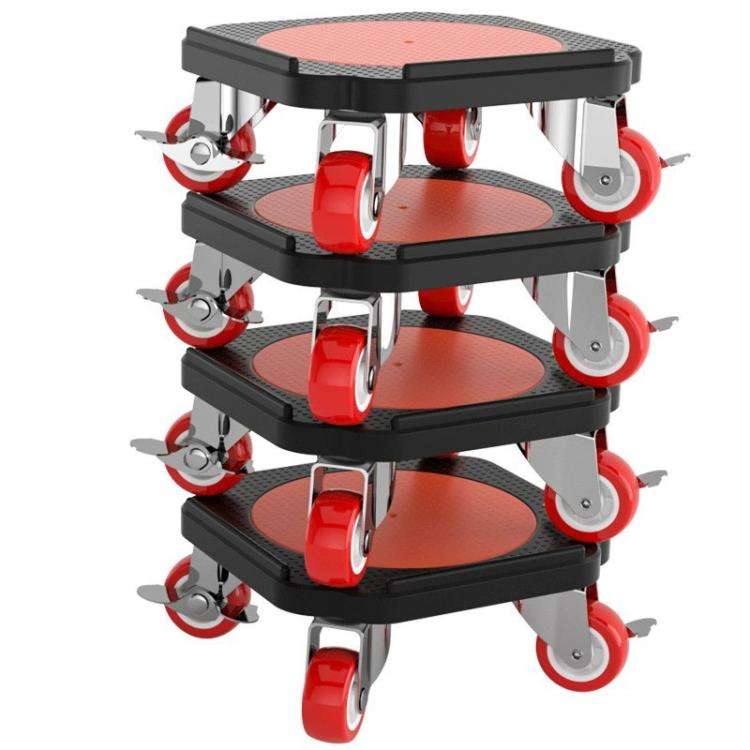 Heavy-Duty Moving Dolly with 360-degree Swivel Wheels & Brake System 3086 lbs Capacity for Furnit...