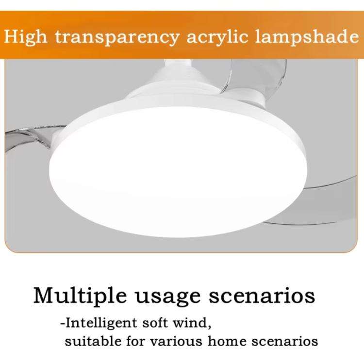 22.5-inch Invisible Blade Ceiling Fan Light with E27 Socket Dimmable LED, 3 Color Temperatures, 3...